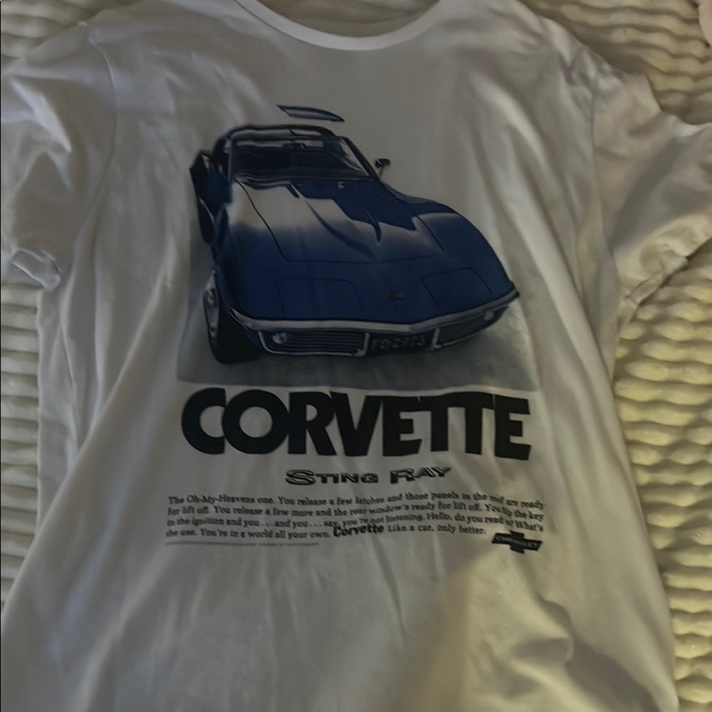 White Corvette Sting Ray Graphic T-Shirt